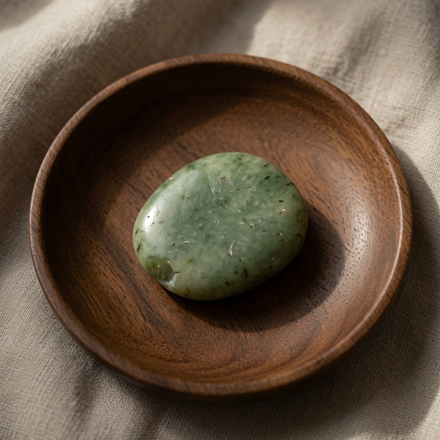Natural Burmese Jade Lotus Bead Bracelet — Harmony & Abundance Amulet