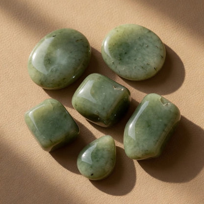 Natural Burmese Jade Lotus Bead Bracelet — Harmony & Abundance Amulet