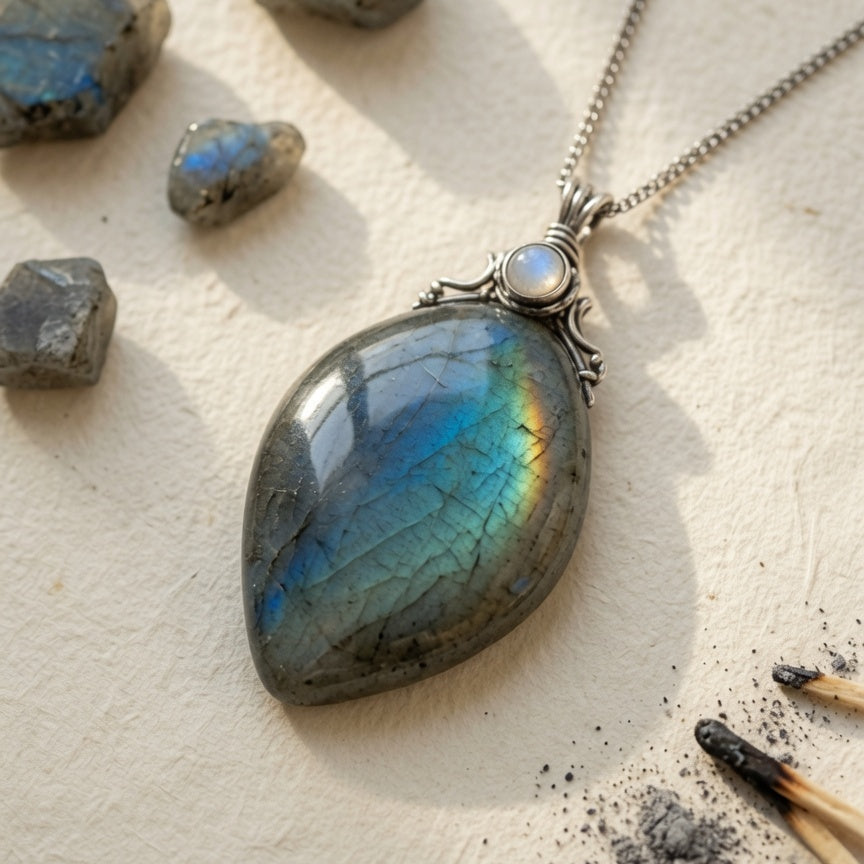 Natural Labradorite Rough Stone — Transformation & Intuition Crystal