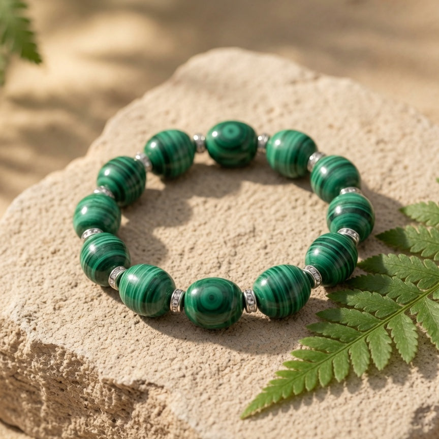 Natural Green Malachite Raw Stone — Transformation & Protection Crystal
