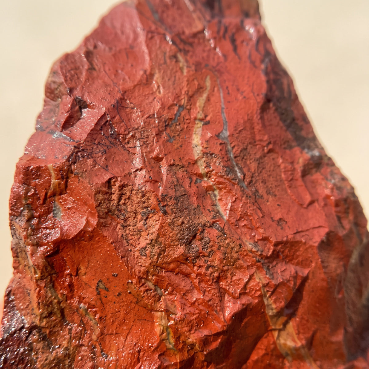 Close-up of red jasper texture