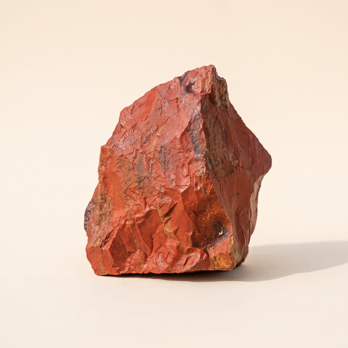 Raw red jasper chunk, brick red