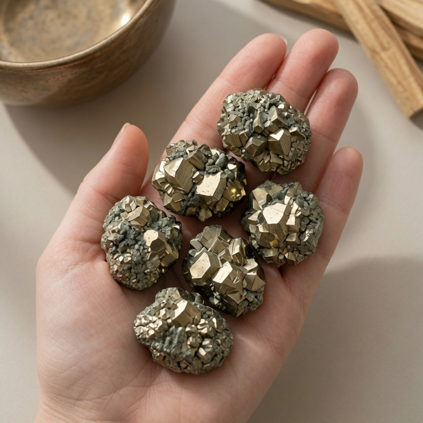 Natural Pyrite Rough Stone Specimen — Abundance & Manifestation Crystal