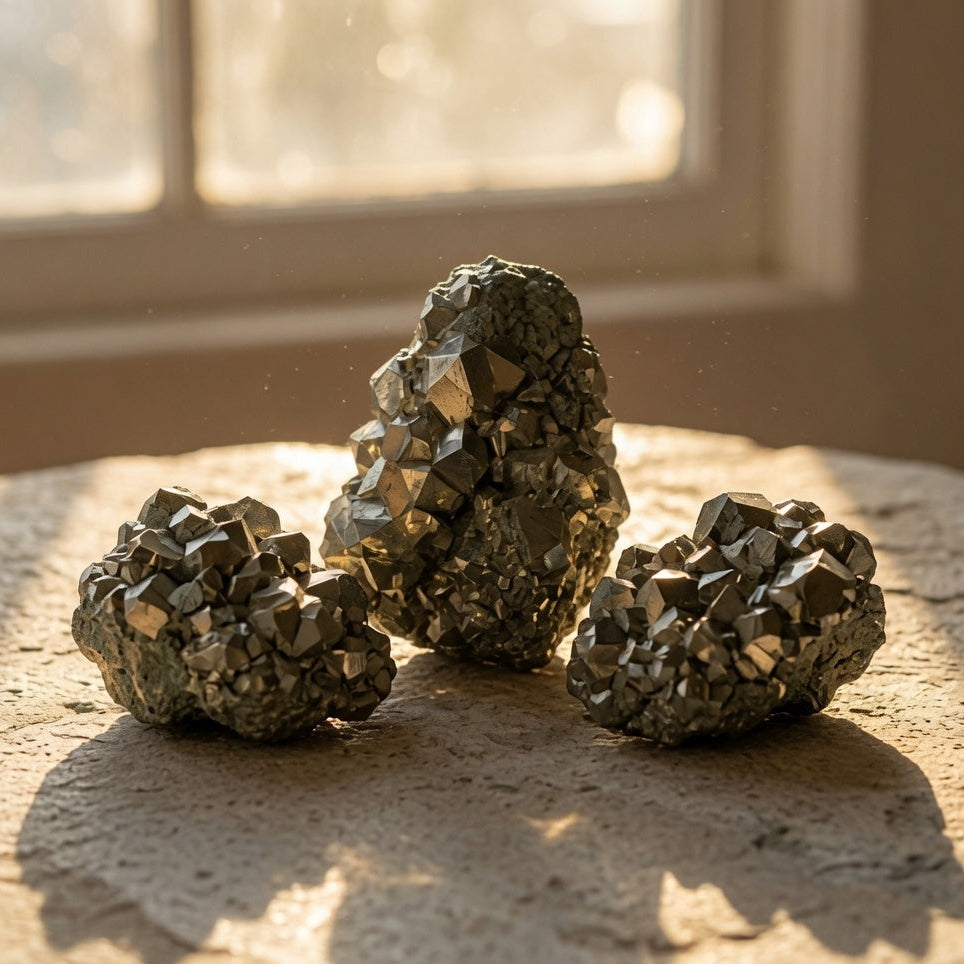 Natural Pyrite Rough Stone Specimen — Abundance & Manifestation Crystal
