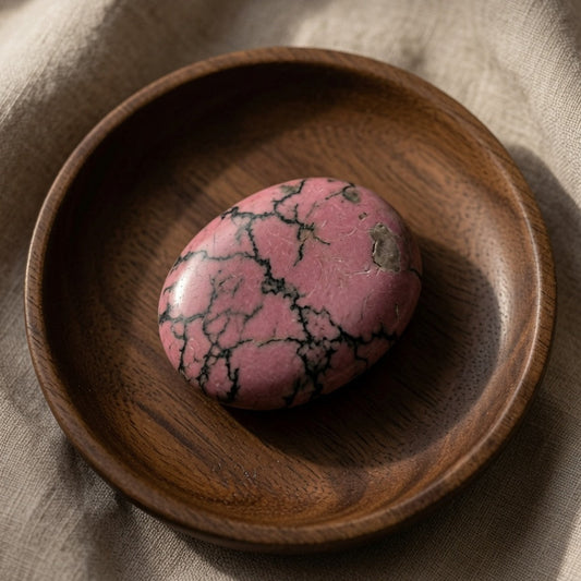 Natural Pink & Black Rhodonite Tumbled Stones — Emotional Healing Crystal