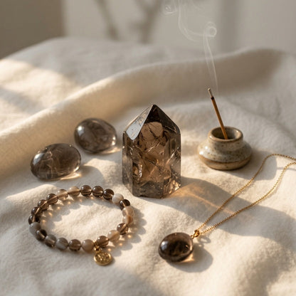 Natural Smoky Quartz Raw Stone — Grounding & Protection Crystal