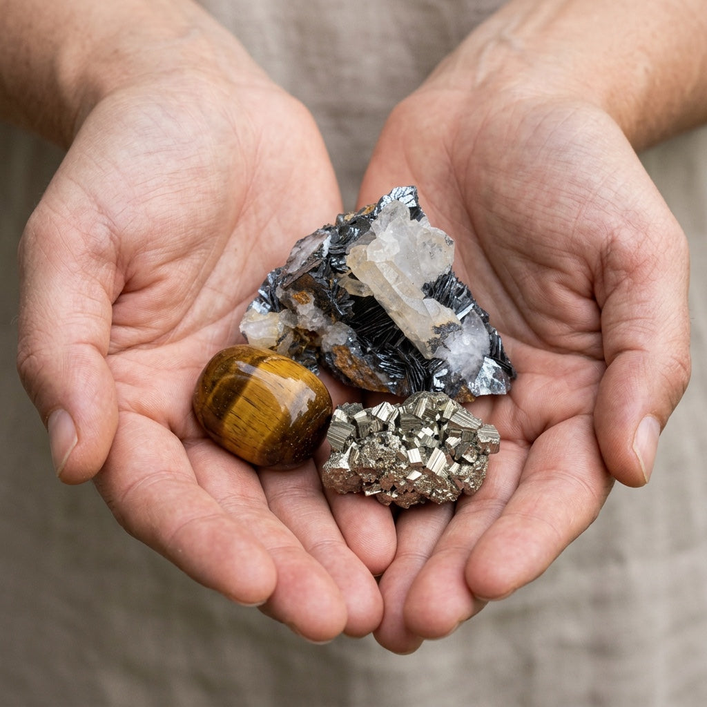 The Discipline Stack stones held in cupped hands to show size