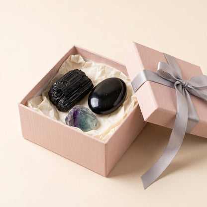 The Empath's Shield in the Stones and Rockz pink gift box