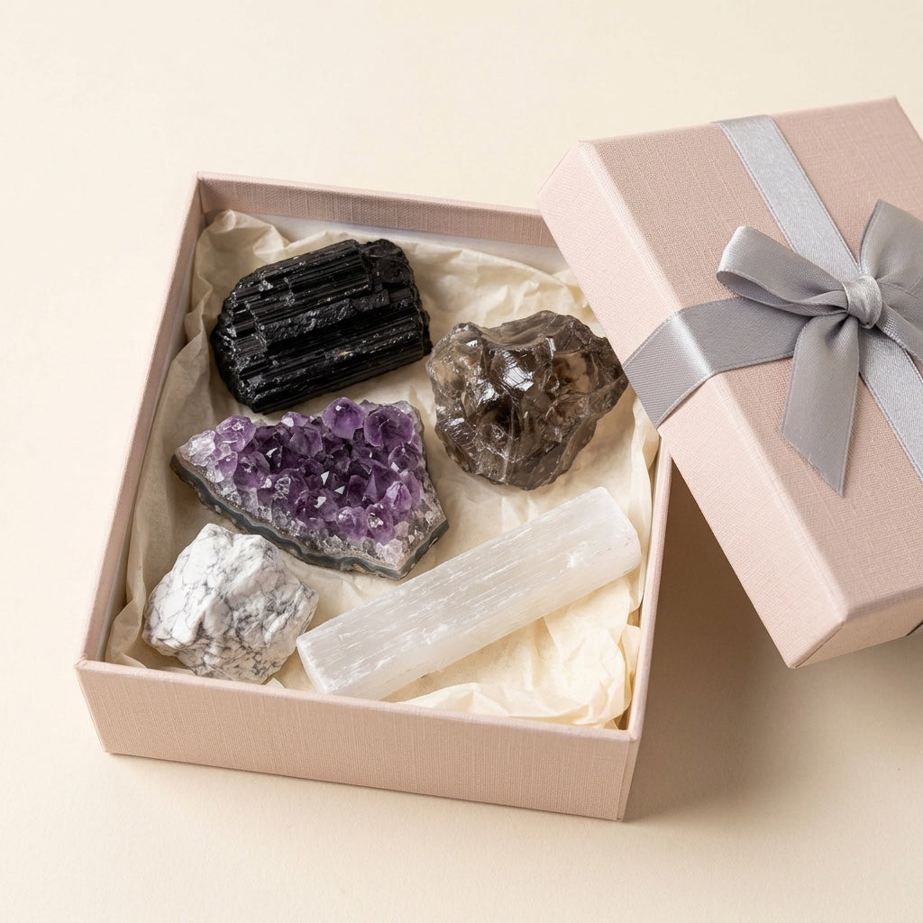 The Full Reset in the Stones and Rockz pink gift box
