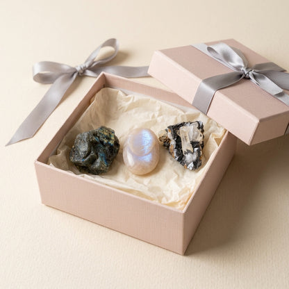 The Grounded Intuitive in the Stones and Rockz pink gift box