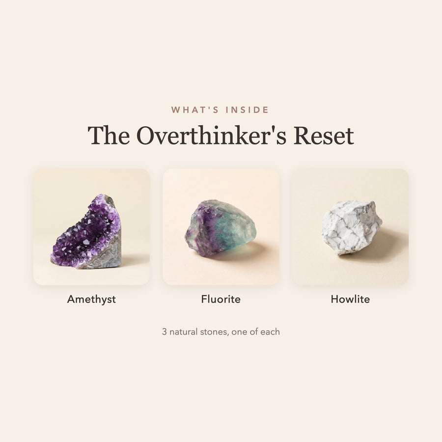 What's inside The Overthinker's Reset: amethyst, fluorite and howlite