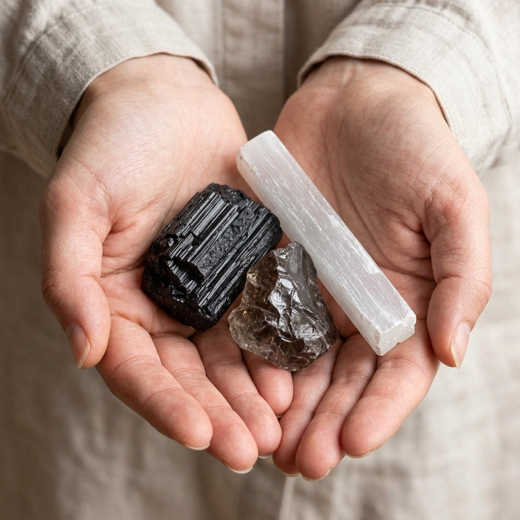 The Storm Anchor stones held in cupped hands to show size