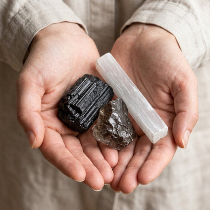 The Storm Anchor stones held in cupped hands to show size